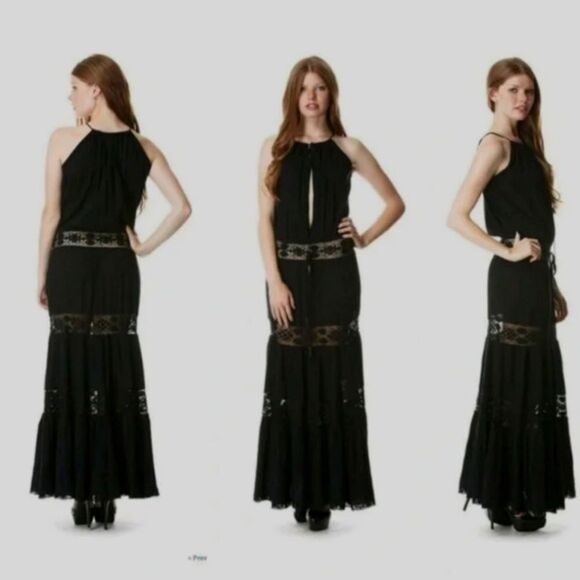 Michelle Jonas Hippie Gauze Maxi Dress Gray Size M New - Picture 2 of 14